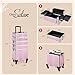 mefeir 4-in-1 Rolling Makeup Train Case Lift Handle,4 Removable Wheels Lockable Keys,Aluminum Cosmetic Trolley Beauty Stylist Artist Organizer Box,Ideal Xmas New Year Gift (Diamond Pink)