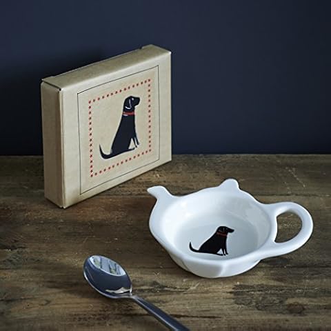 Sweet William Teabag Dish, Teapot Shape, Labrador Cover