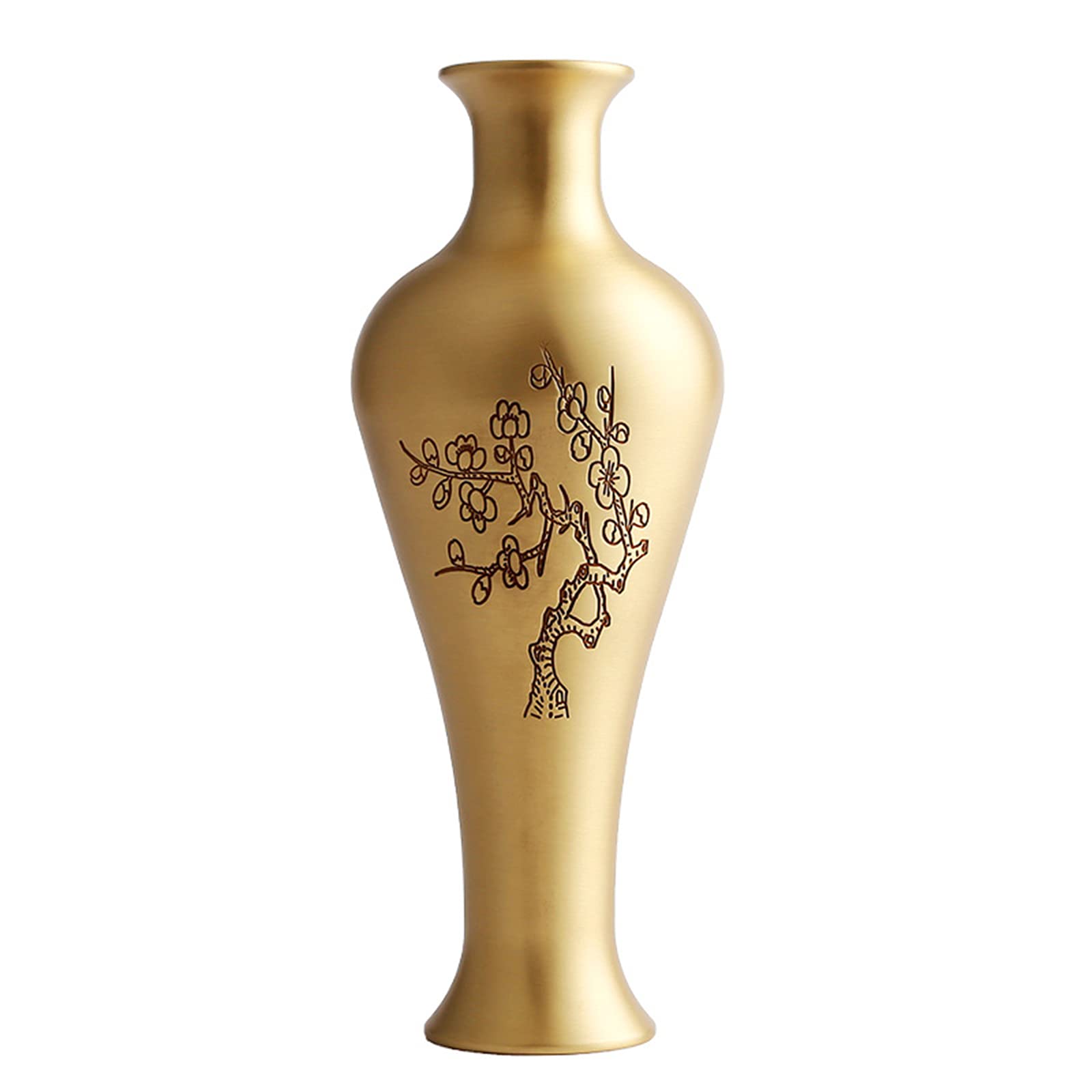 asdchZen Carved Brass Vase, Vases For Wedding Decoration Home Decor, Dried Flower Vase, Wedding Gifts For Friends, 20 Cm High