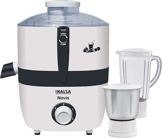 INALSA Mixer Grinder Jazz Pro -550W with 3 Stainless Steel Jars| 30 Min Motor Rating| Robust Nylon Coupler | Overload…