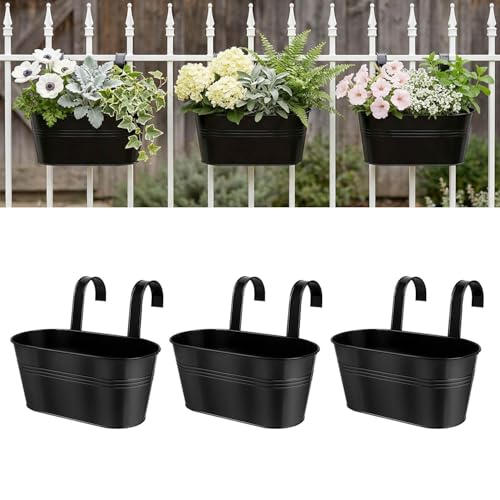 Metal Railing Planters for Outdoor...