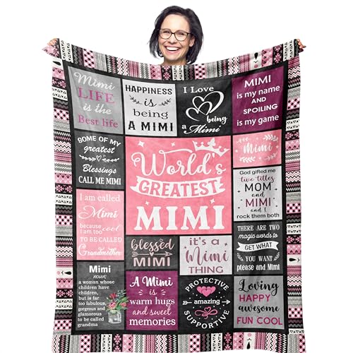 Mimi Gifts for Grandma, Birthday Gifts for Mimi, Grandma Bday Gift, Grandmother Gift Idea, Best Mimi Ever Gift Soft Throw Blanket 80 x 60