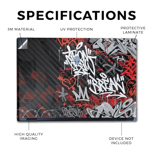 Image of Carbon Fiber Laptop Skin Compatible with Alienware M16 R2 (2024) - Red Tag - Premium 3M Vinyl Protective Wrap Decal Cover - Easy to Apply | Crafted in The USA by MightySkins