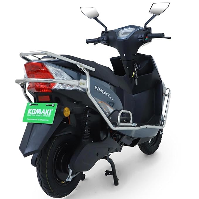 Image of KOMAKI ELECTRIC SCOOTER - X-ONE | METAL GRAY | 85+ KM RANGE ONE CHARGE | NO DRIVING LICENSE AND REGISTRATION REQUIRED | NON RTO E-SCOOTER, NO DL REQUIRED