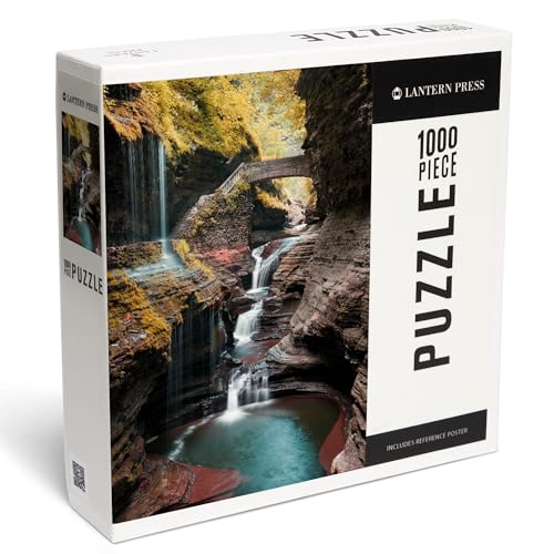 Lantern Press Watkins Glen State Park, New York, Waterfall Scene 1000 Piece Jigsaw Puzzle for...
