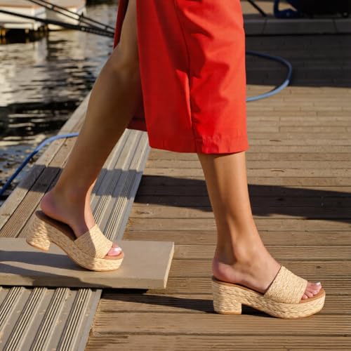 Image of Women's Espadrilles Platform Sandals Wedges Slides Sandals Open Toe Fashion Summer Outdoor Beach Sandals