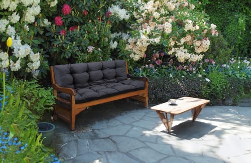 Amazinggirl Bankauflage Sitzkissen Outdoor Hollywoodschaukel Kissen 100 x 100 cm - Sitzpolster Bank Polster für Sitzbank Gartenbank und Paletten Bankkissen Indoor und Outdoorkissen Graphit