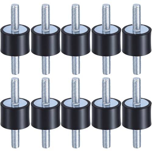 10 Pcs Antivibranti Gomma M6, Amortisseurs en Caoutchouc M6, Amortisseurs de Vibrations en Caoutchoucs, Antivibranti en Caoutchouc avec Vis pour Systèmes de Climatisation Pompes (VV20*15)