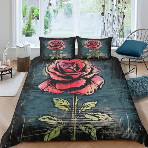 Housse de couette roses anciennes style vieilli pour chambre - 2