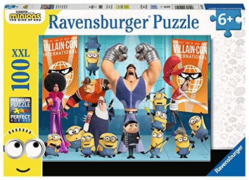 Puzzle 100 piezas XXL Minions Ravensburger, el juego de mesa educativo para regalar a niños