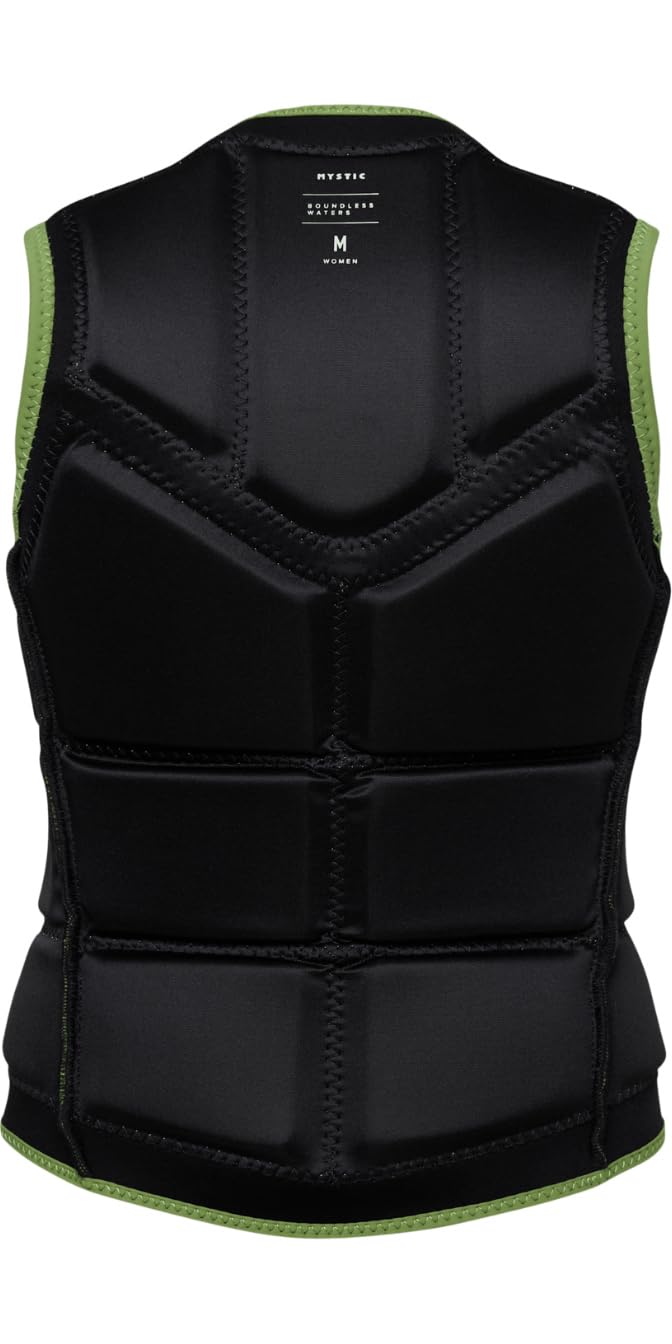 Mystic Chaleco Star con cremallera frontal para mujer, color verde suave
