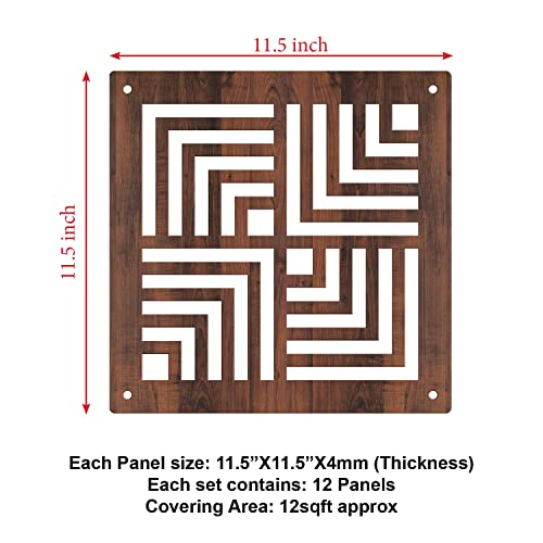 Image of RANDOM Privacy Room Divider Hanging Panel Modern Screen Partition for Decorating Bedroom, Dining, Study & Living Room (RSD-4025) 12 Panels Engineered Wood