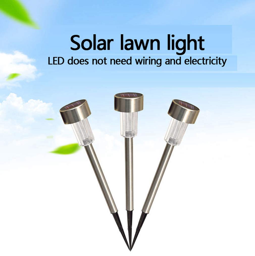 Lot de 12 lampes solaires encastrées en acier inoxydable pour jardin, pelouse, paysage, lumière colorée