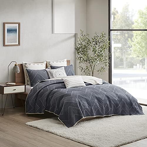 INK + IVY II13-565 Pomona 3 Piece Coverlet Mini Set, King/California King, Navy