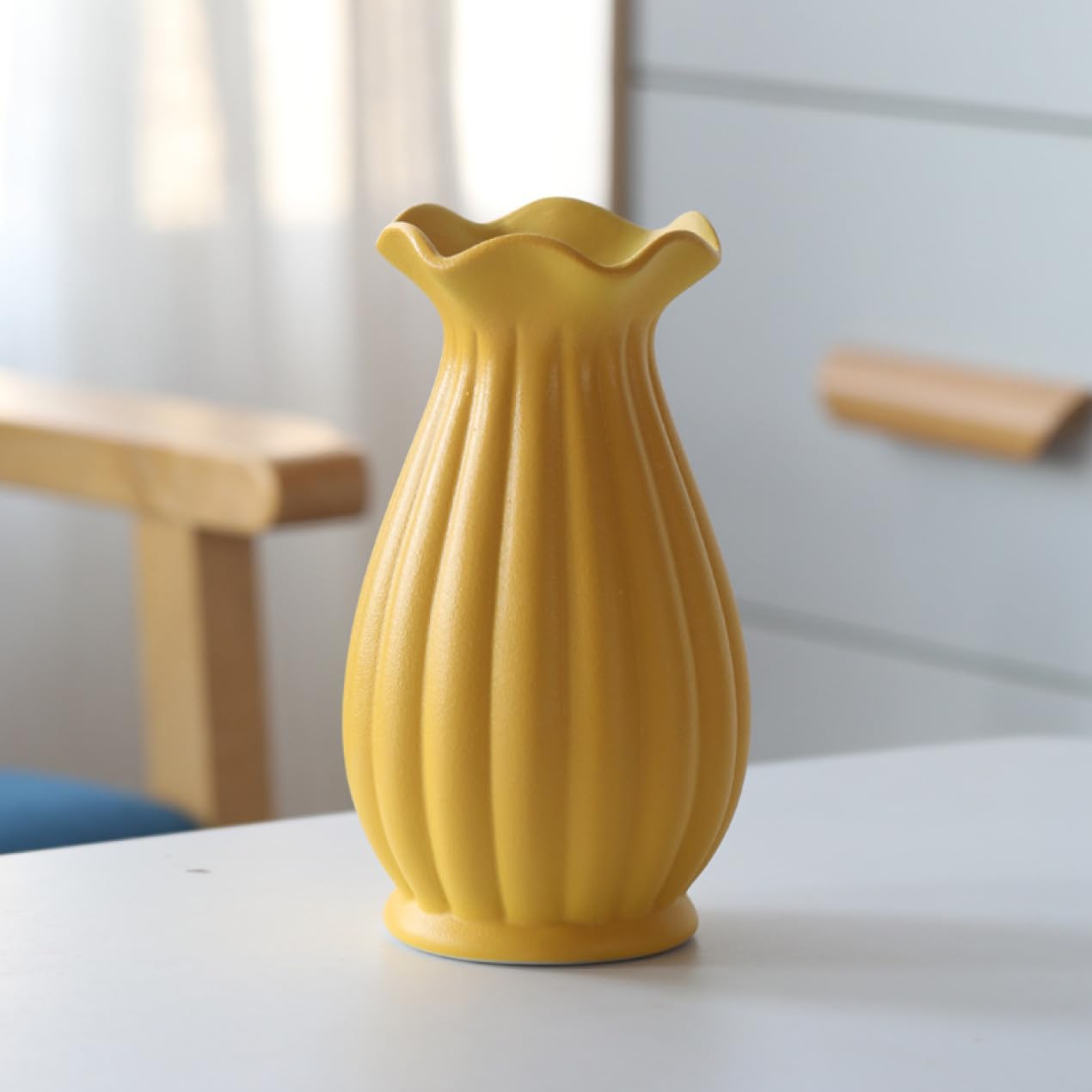 イエロー陶器フラワーベース 楽天市場】フラワーベース 花瓶 陶器 Pear Vase Y フルール イエロー