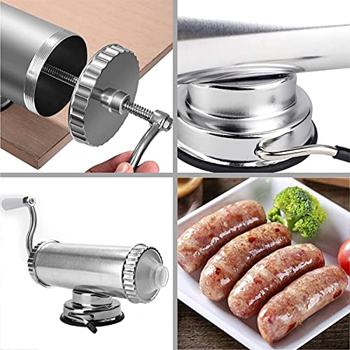 JasCherry 2.0 LB Wurstmaschine Wurstfüller mit Saugfuß Basis - Horizontal Wurstfüllmaschine mit 3 Füllrohre und… – Bild 3