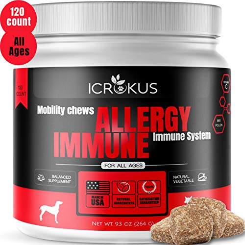ICROKUS Probiotics for Dogs Allergy Relief Immunity Supplement for Dogs - Bee Pollen