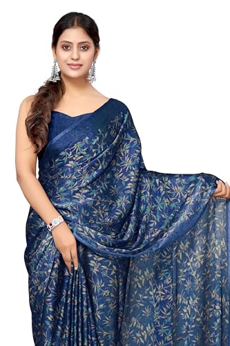 Image of MIRCHI FASHION Saree for Woman Chiffon Georgette Floral Printed | Breathable Lightweight Sari for Office Use and Farewell Ceremonies with Blouse Piece