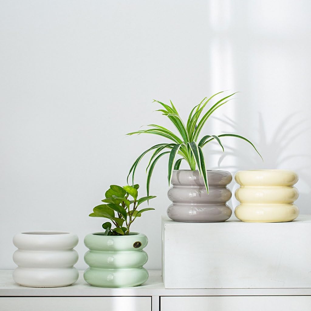 Doniczki ceramiczne Nordic Ceramic Flowerpots, lekkie luksusowe doniczki, odpowiednie na balkony, salony, sypialnie i stoły jadalne Doniczki,B-One Size