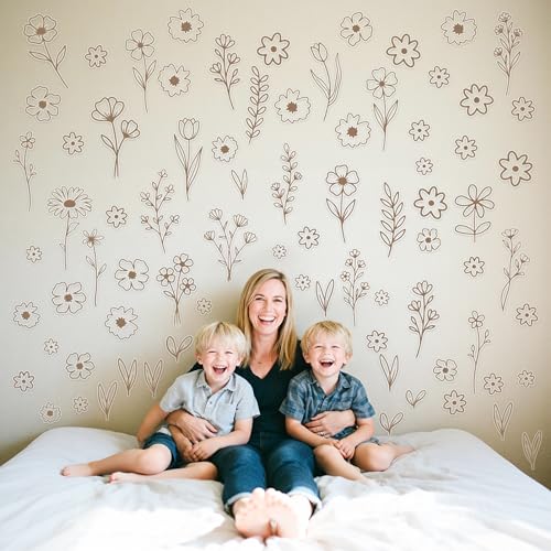 Save on A1diee Boho Wildflower Wall Stickers - 160 Pieces