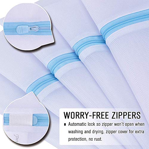 PrettyCare Mesh Laundry Bags for Delicates with Premium Zipper（3 Large & 3 Medium）Garment Clothing Washing Bags for Lingerie, Socks, Blouse, Bra,Travel Storage Organize Laundry Net Bag view 5