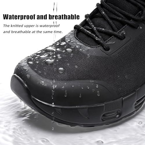 Military Tactical Boots Men Wide Toe Waterproof 6 Inches Lightweight Durable Side-Zip Combat Boots Work Hiking Non Slip Boots3