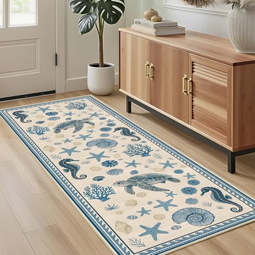 Tapete decorativo azul 2'x6' para pasillo miniatura 3