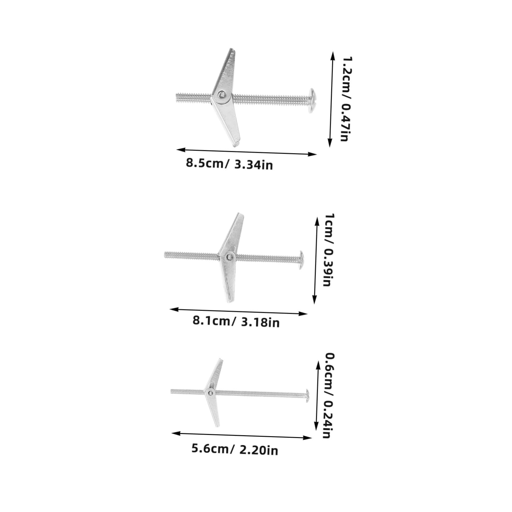OSALADI 24pcs Plasterboard Spring Toggles Heavy Duty Drywall Anchors for Wall Mounting Quick Install Remove Wall Anchors for Drywall Repair Kit
