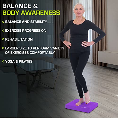 Image of ProsourceFit Exercise Balance Pad, Non-Slip Cushioned Foam Mat & Knee Pad for Fitness and Stability Training, Yoga, Physical Therapy