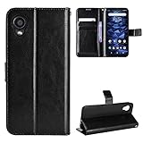 For 京セラ KYOCERA DIGNO BX2 A101KC ケース 手帳型 A101KC 手帳型 手作り 高級PU レザーケース For DIGNO BX2 ケース 手帳型 ストラップ付き 落下防止 衝撃吸収 財布型 カバー スタイリッシュ 横置き 耐衝撃 傷つけ防止 保護カバー 人気 For DIGNO BX2 A101KC 手帳型（ブラック）
