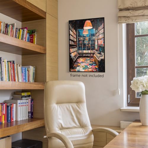 Image of Vinyl Record Store Poster, Music Canvas Wall Art, Album Cover Art Print, Retro 90s Musical Room Wall Decor, Vintage Album Posters for Room Aesthetic, Record Picture for Wall 24x36in Unframed