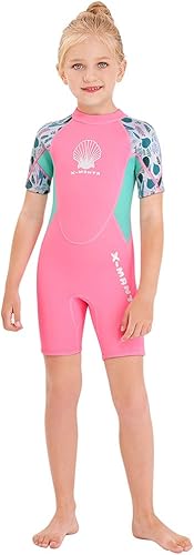Traje de neopreno corto de neopreno térmico para buceo de 0.098 pulgadas para niñas, niños, jóvenes, adolescentes, niños pequeños, de una pieza,