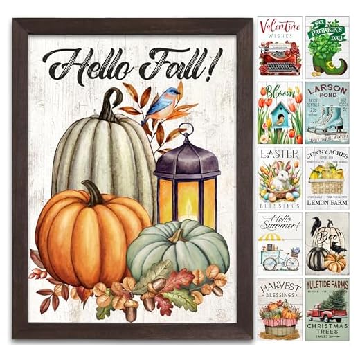 27+ Cozy Fall Bathroom Decor Ideas to Refresh Your Space 6 Farmhouse Wall Decor for your Home - 12x16 Rustic Wood Frame with 14 Interchangeable Sayings for the 4 Seasons, Christmas, Easter, Thanksgiving & July 4