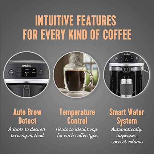 Breville All-in-One Coffee House, Espresso, Filter and Pods Coffee Machine with Milk Frother, Dolce Gusto Compatible [VCF117]