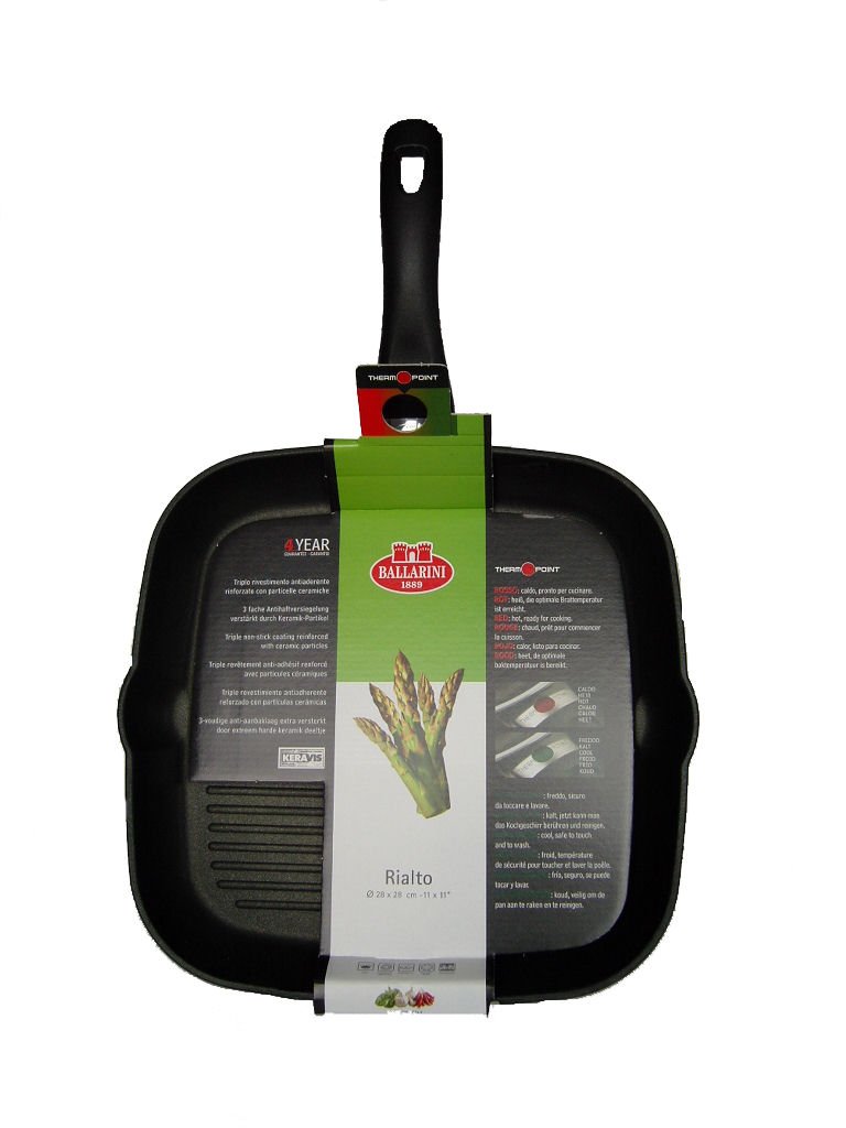 BALLARINI Bistecchiera con rivestimento antiaderente, Diametro 28 cm, Nero, Rialto