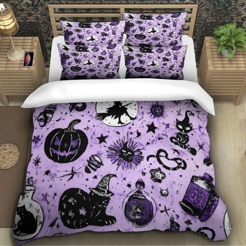 Parure de lit Halloween microfibre résistante avec fermeture éclair ultra douce - 5