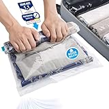 SilverRack Vakuumbeutel für Kleidung Reise zum Rollen [12 Stück] in (4x 35x50 cm / 4x 40x60 cm / 4x 50x70 cm) - Vakuum Beutel Kleidung Reise - Travel Vakuumbeutel - ideal zum Reisen platzsparend