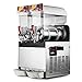 Happybuy Commercial Slushy Machine 110V 400W Stainless Steel Margarita Smoothie Frozen Drink Maker Suitable Perfect for Ice Juice Tea Coffee Making, 15L x 2 Tank
