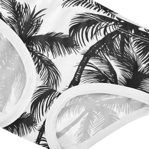Black White Coconut Palm Trees Panties Little Girl Toddler Underwear Floral Cotton Animals Briefs Girls Undies 2t4