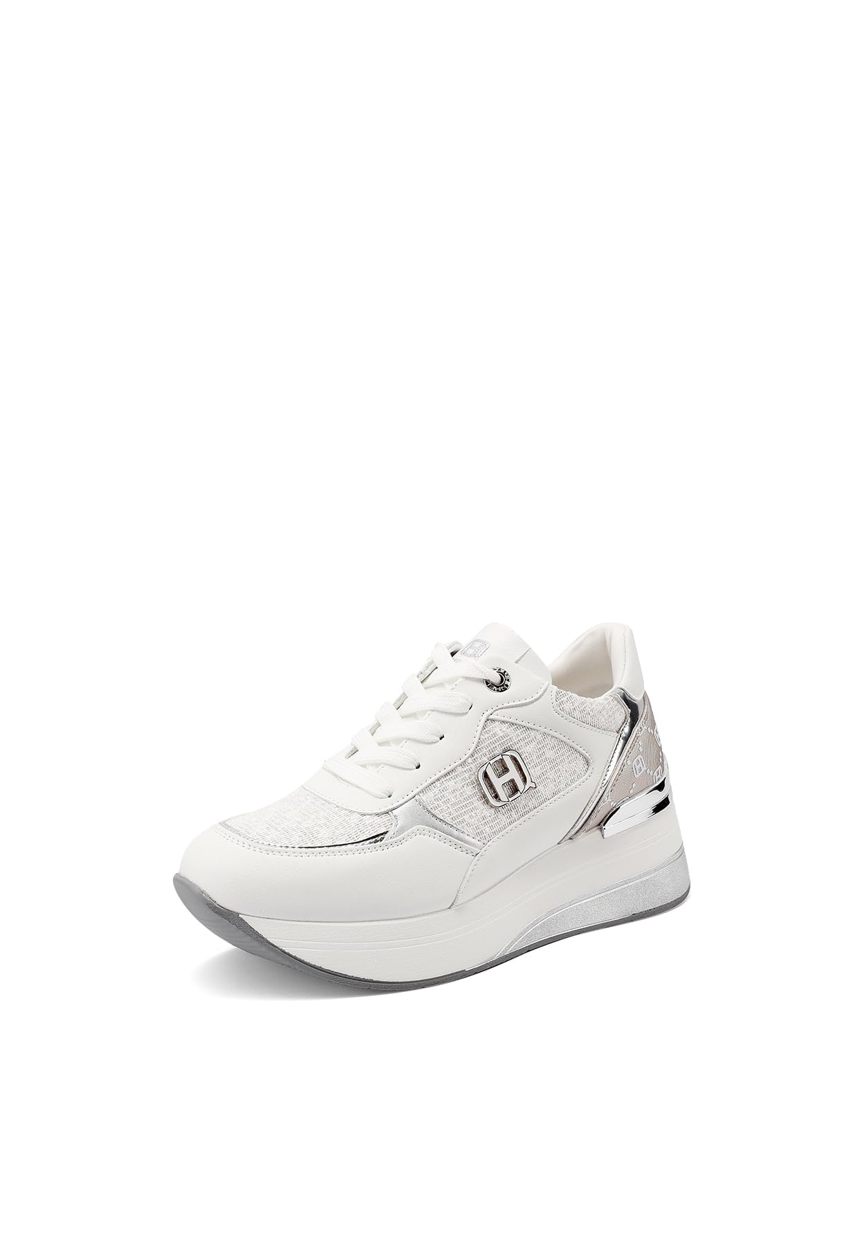 QUEEN HELENA Sneakers Alte Scarpe da Ginnastica con Zeppa Comode Donna X31-20