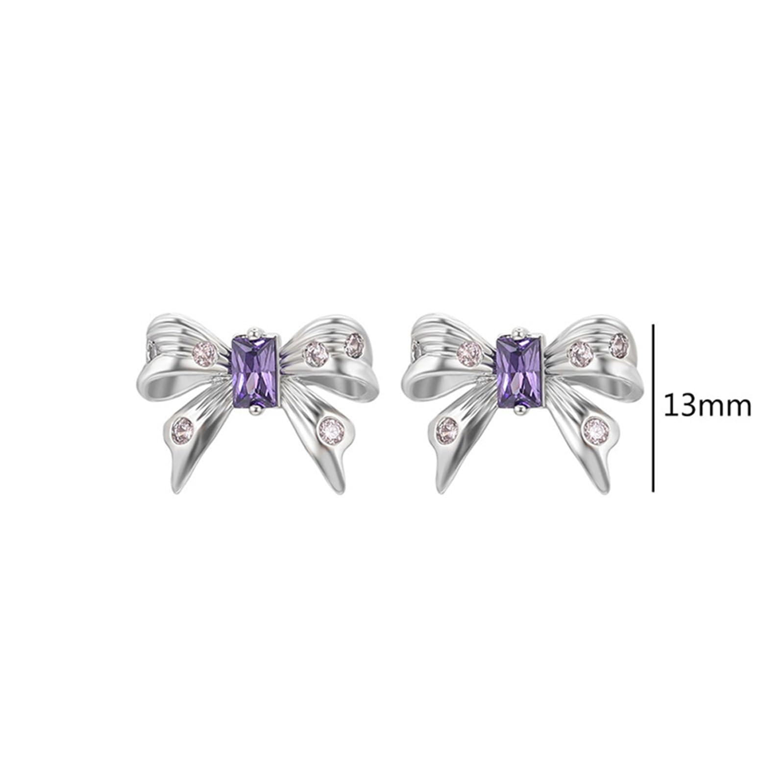 Elegante Ohrstecker mit Schleife und Amethyst