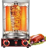 Parrilla vertical para máquina eléctrica con sartén para recoger aceite, parrilla de horno de acero inoxidable, kebab giratorio ajustable, perfecto para cocina mediterránea en casa