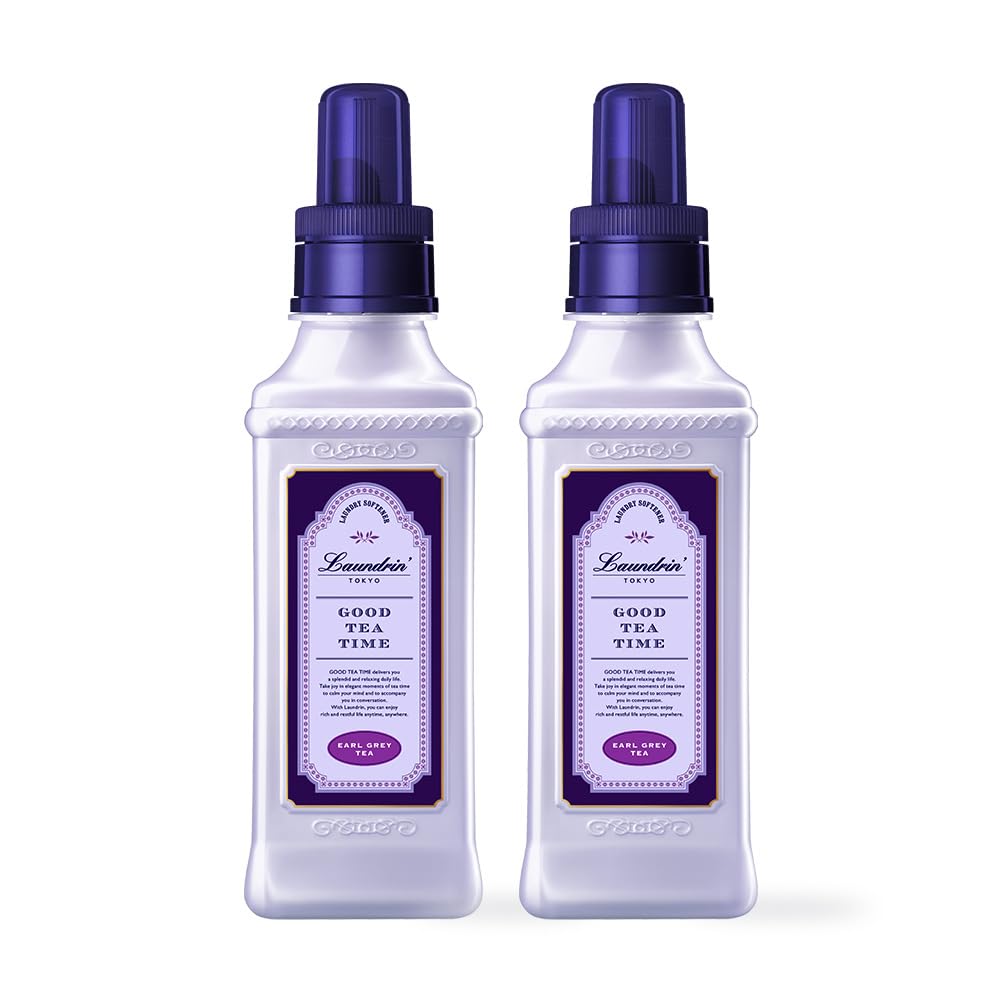 Laundrin Laundry Softener Earl Grey Tea, 2pk - Fabric Softener Liquid - Eco-Friendly & Plant-Based Softener - Household Laundry Scent Boosters -