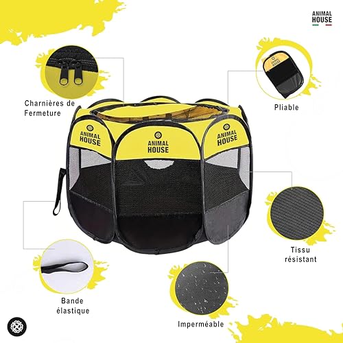 Clôture pliante pour chiots imperméable pour éviter les dégâts à l'intérieur - 5
