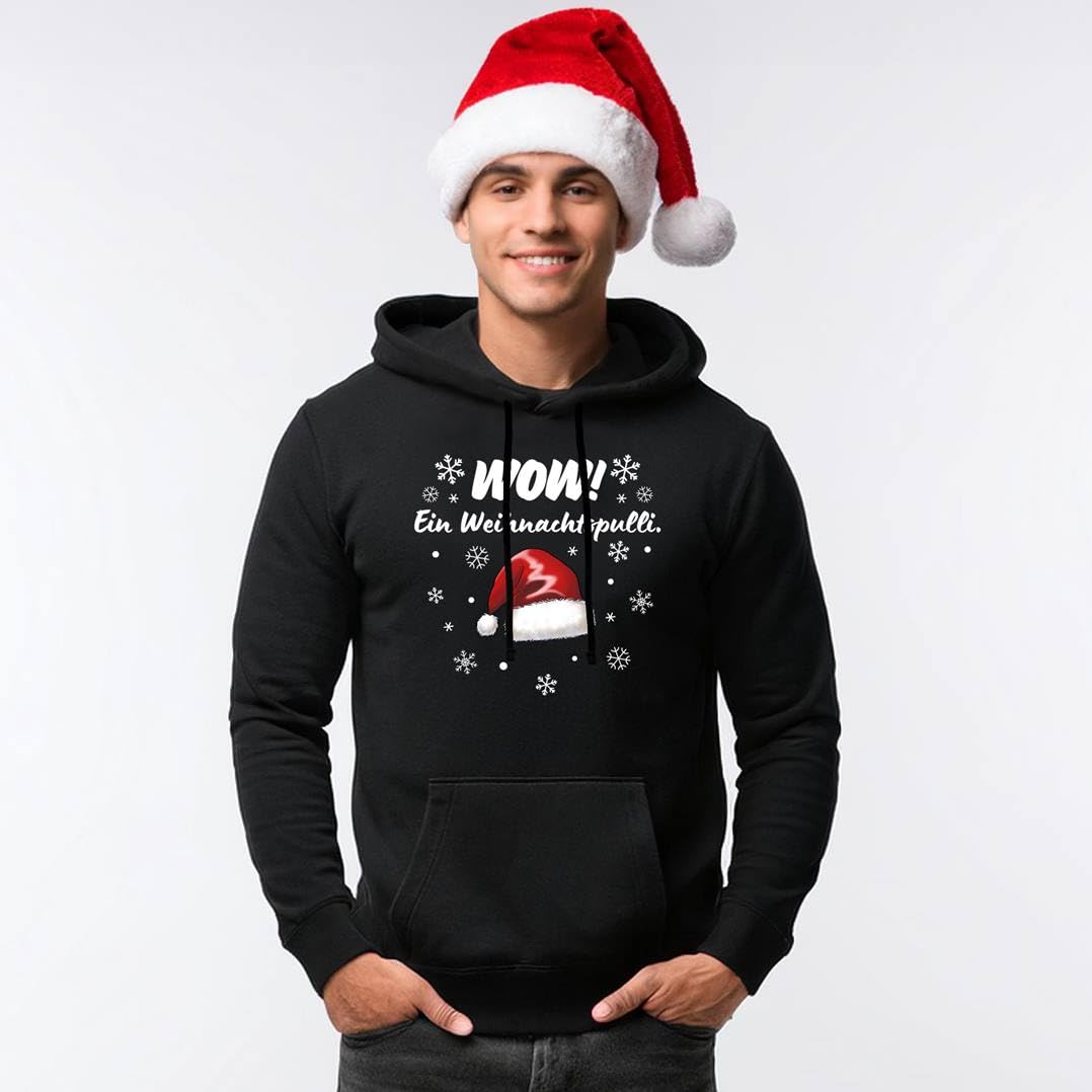 Tassenbrennerei Weihnachtspullover Spruch: Wow! EIN Weihnachtspulli - Pullover, Hoodie lustig Weihnachten - Herren, Damen - Geschenk Männer, Frauen