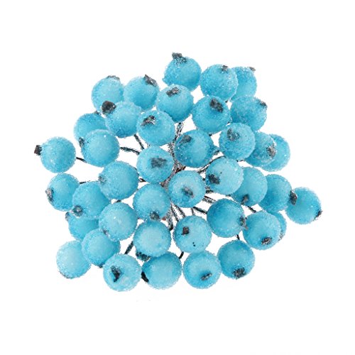 Kubert 100 Wired Stems of Artificial Holly Berries Artificial Flower Decor 200 Pack 12 mm Mini Christmas Frosted Fruit Berry (Light Blue) Kubert 100 Wired Stems of Artificial Holly Berries Artificial Flower Decor 200 Pack 12 mm Mini Christmas Frosted Fruit Berry (Light Blue)