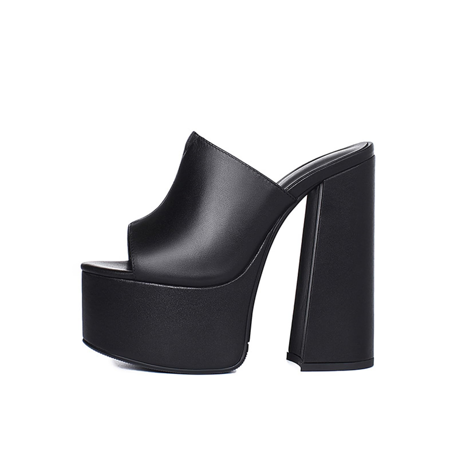 15CM Spessore Tacco Alto Sandali Doppia Piattaforma Slip-on Pantofole Aperte Punta Rotonda Comodi Sandali Estivi