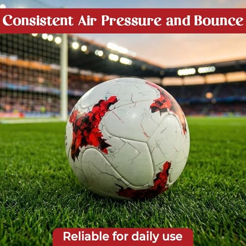 Image of Kizlo Official Size 5 Football with Pump & Pin | PVC Leather Training Soccer Ball for Ground, Turf & Street Play | High Grip & Air Retention for Kids, Youth & Adults | Multicolor (Rusiia)