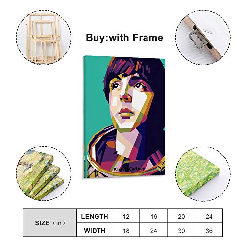 ASDYO Paul McCartney Poster abstrait sur toile Motif groupe de rock des Beatles 50 x 75 cm - Les Beatles, Paul McCartney, John Lennon, RIngo Starr, George Harrison ASDYO Paul McCartney Poster abstrait sur toile Motif groupe de rock des Beatles 50 x 75 cm – Image 3