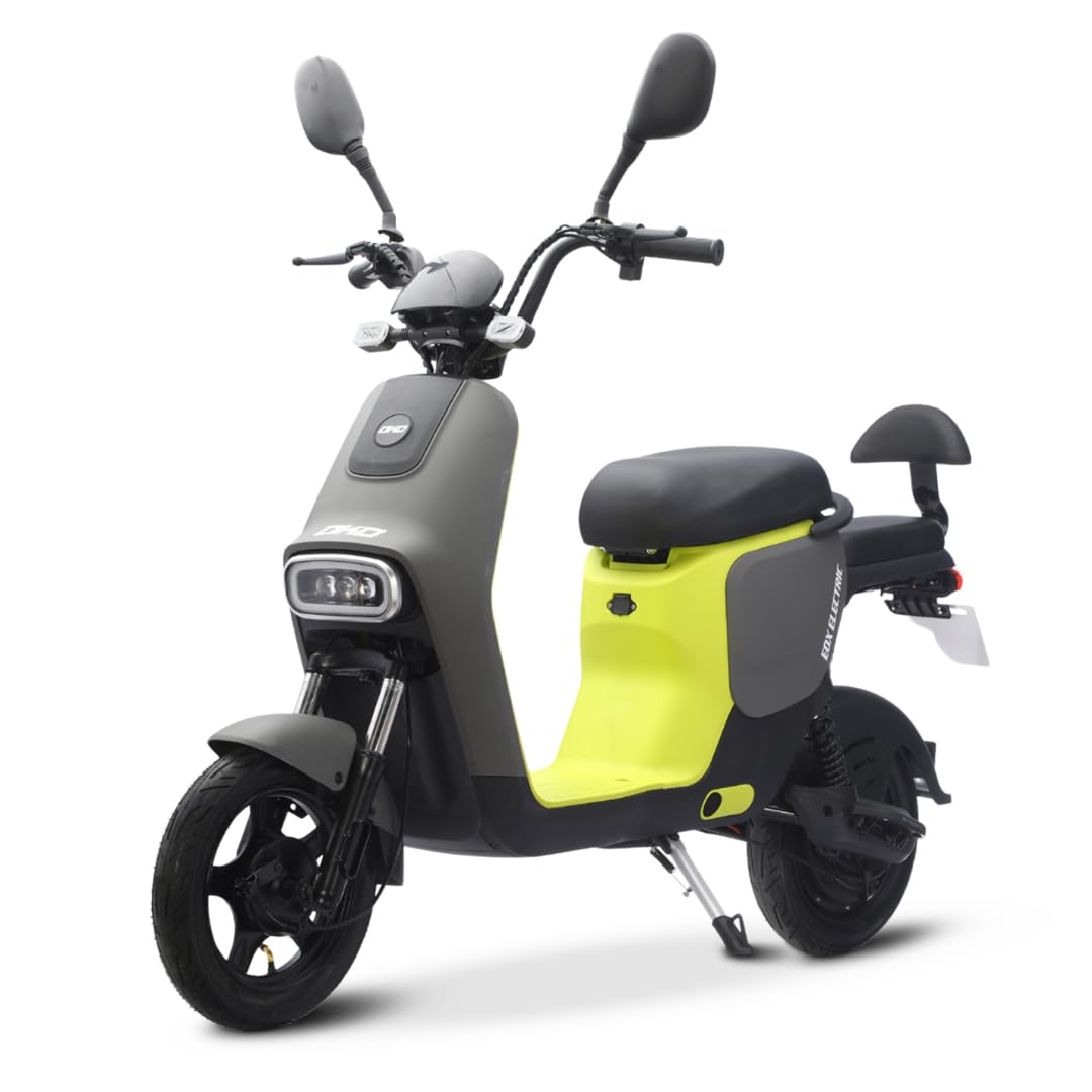 EOX OKO Low Speed Electric Scooter with Non RTO 50-60Km Mileage, Neon Grey Portable 48V Lithium Battery & Charger (Neon Grey)